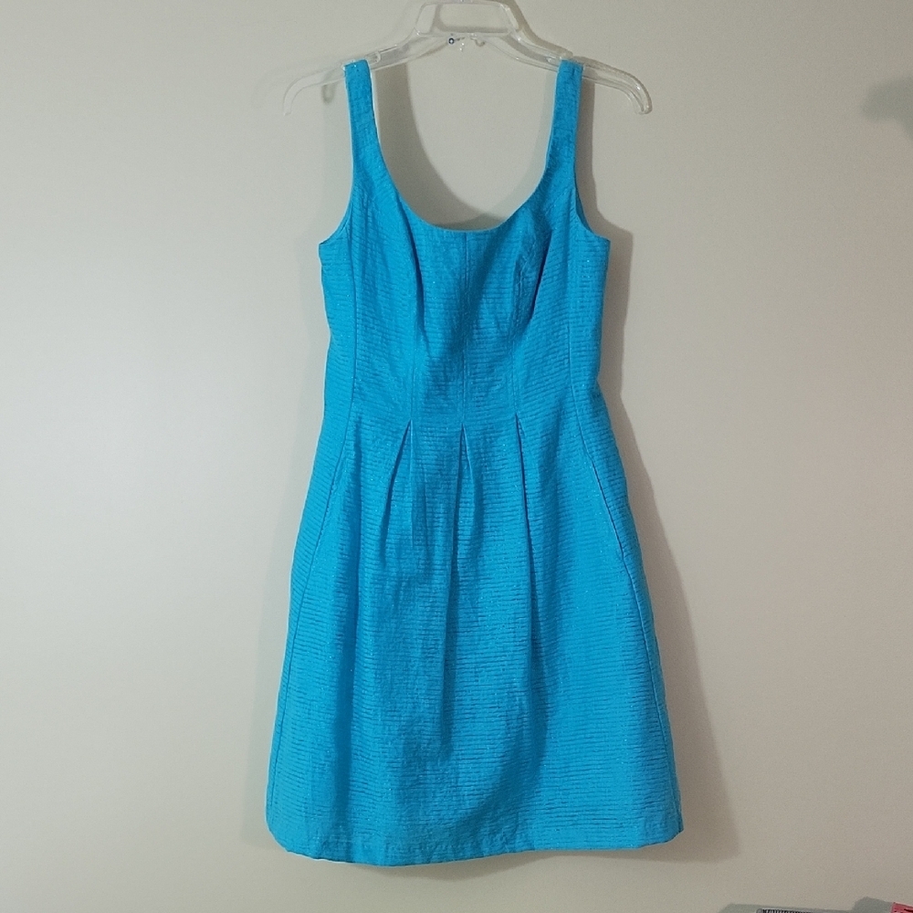 Nine West Vibrant Blue Aqua Mini Dress Fit And Flare Sz 4